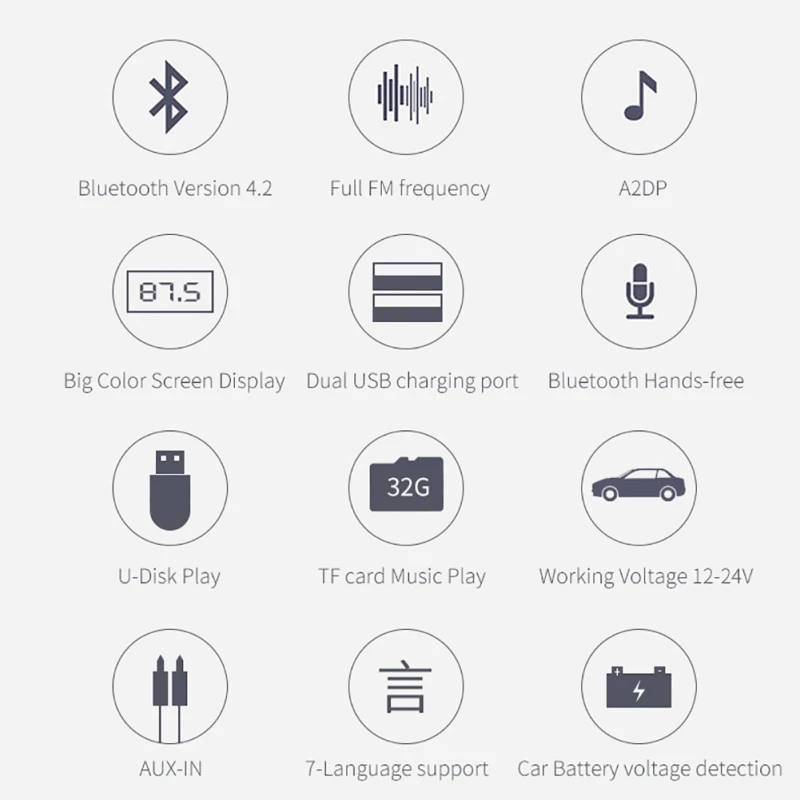 Fm-передатчик Автомобильный MP3-плеер для Bluetooth цветной экран Быстрая зарядка 3,0 беспроводной адаптер для громкой связи Автомобильный