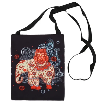 

New Elephant Pattern Single Shoulder Bag Large Capicity Polyester Pouch Handbag Casual Postman Bag Women Stuff Organizer Fashion