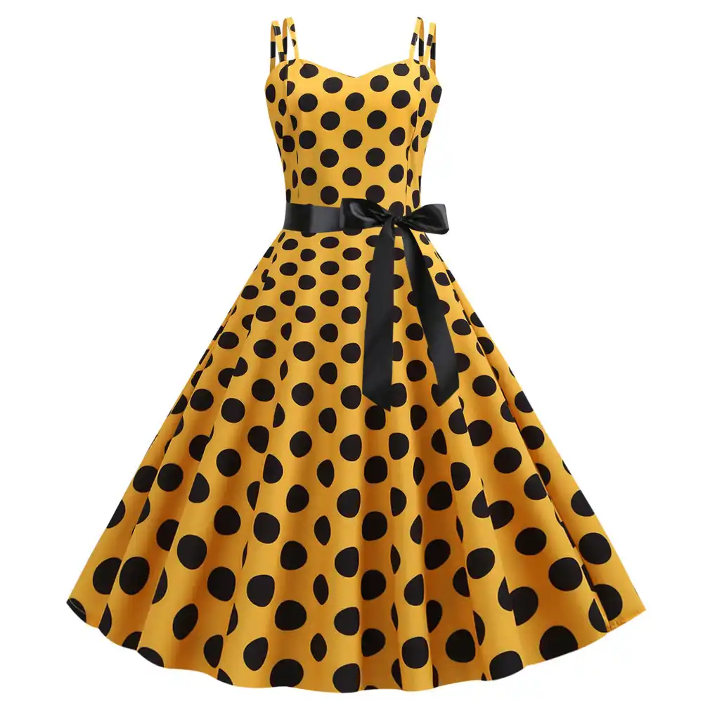 Yellow rockabilly dress Clearance