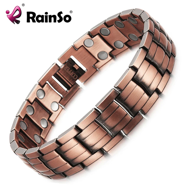 Rainso Red Copper Magnetic Bracelet For Men Women 2 Row Magnet Rainso Red Copper Magnetic Bracelet For Men Women 2 Row Magnet Healthy Bio Energy Bracelets