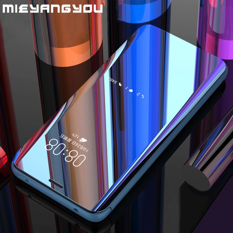 

Clear View Mirror Flip PC Cases for Huawei P10 P20 Mate 10 20 P Smart On Honor 7C 7A Pro Play 8 9 lite 8X Max Y6 Y9 2018 Covers