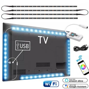 

USB LED Strip 5050 RGB Flexible LED Light DC5V RGB Color Changeable TV Background Lighting Magic Home wireless WiFi Smart Strip
