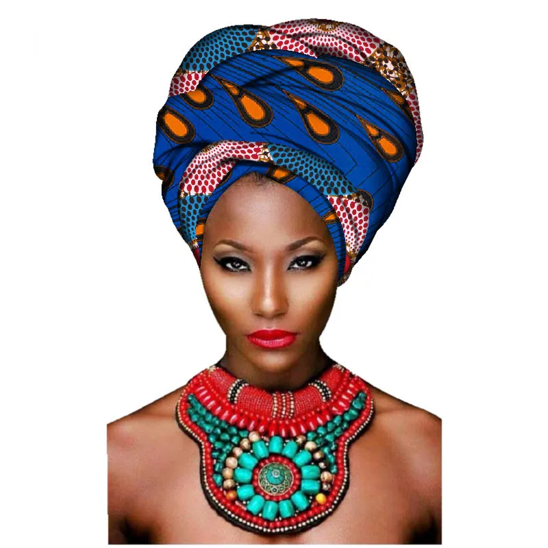 Модные африканские головные уборы для Женский платок на голову для леди высококачественный хлопок женские головные уборы аксессуары AF008 - Цвет: 16