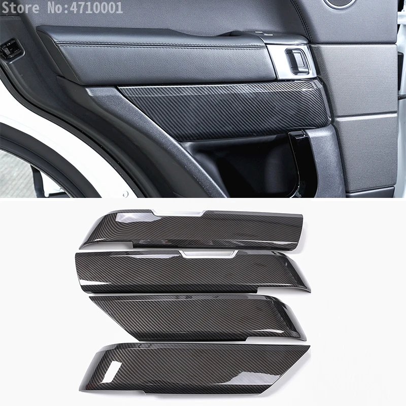 

4pcs Carbon Fiber ABS Car Inner Door Decoration Cover Trim For Land Rover Range Rover Sport RR Sport 2014-17 Replacement Part