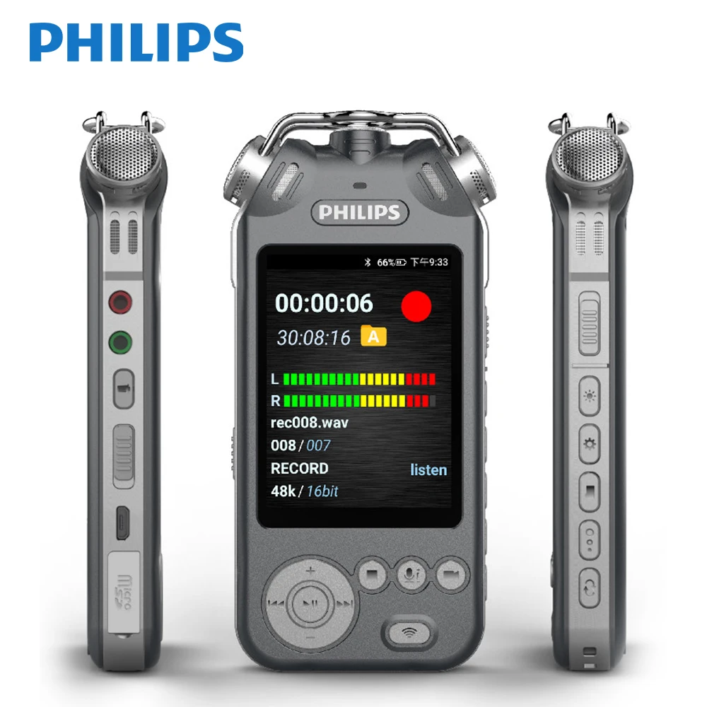 Philips Intelligence Digital Voice Recorder Smart Voice to Text WIFI&APP Direct Share Remote Control Built-in 32GB Philips Intelligence Digital Voice Recorder Smart Voice to Text WIFI&APP Direct Share Remote Control Built-in 32GB
