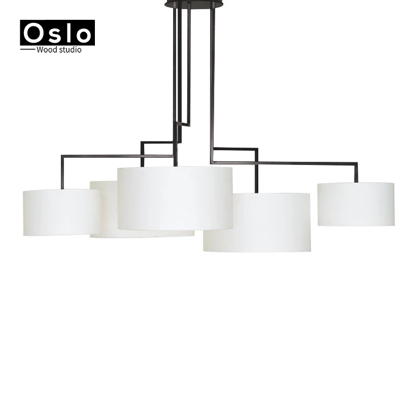 

American style Modern Flax Fabric Lampshade LED Pendant Lamp for Hotel Dining room Study room bedroom Lighting Fixture
