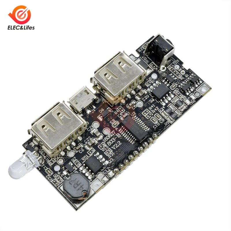Зарядное устройство с автоматической защитой, двойной USB, 5 В, 1 А, 2,1 А, Мобильный Внешний аккумулятор, 18650 литиевая батарея, зарядное устройство, модуль, Цифровая печатная плата