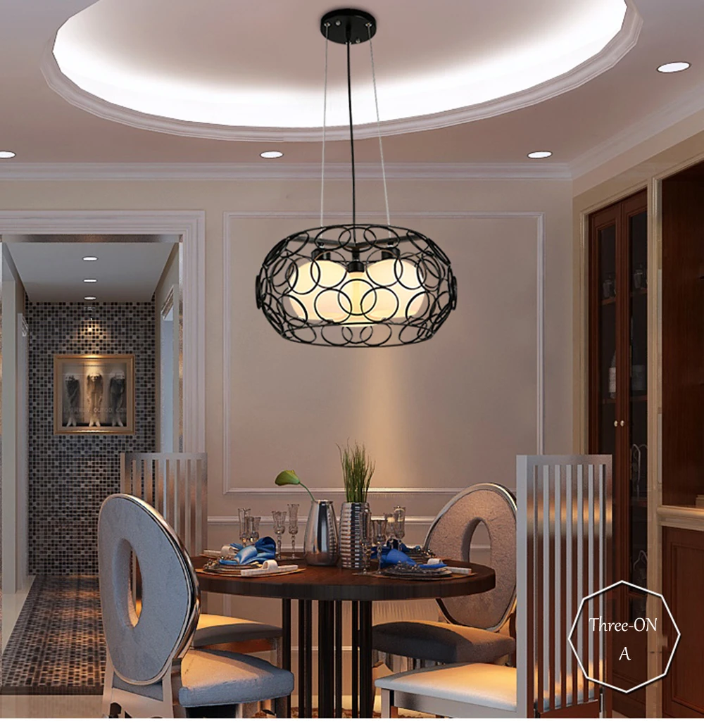 

LED Chandelier Wrought Iron Installation 110-220v Vintage Loft Gloss Lighting E27 Lamps Porch Iron Chandelier Luminaria