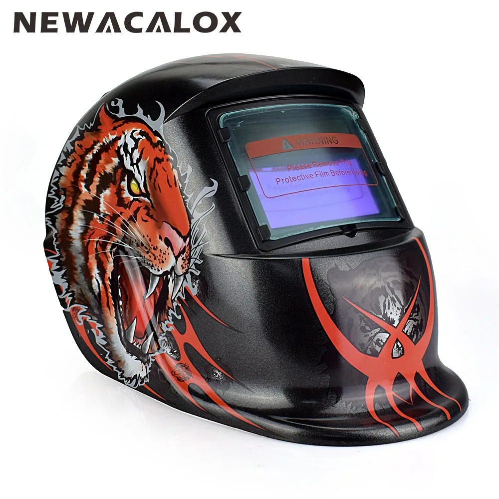 NEWACALOX Tiger Solar Auto Darkening MIG MMA Welding Helmet Welding