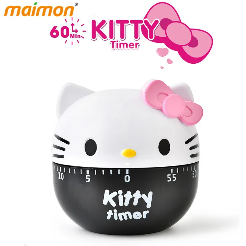 Kawaii Kitty Cat механический таймер для кухни, будильник для приготовления яиц, таймер обратного отсчета, таймеры с циферблатом, таймер эффективности работы