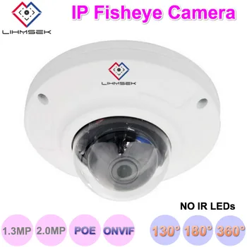 

Lihmsek Fisheye CCTV Camera IP network with Wide Angle Lens 130 180 degree ONVIF POE Security Camera NO IR Surveillance model
