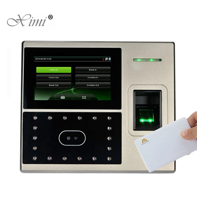 

ZK Uface800 Face Time Attendance Fingerprint Access Control System TCP/IP 1200 Users Capacity Time Recording With MF Card Reader