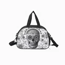 Crowdale холщовая дорожная Сумка Многофункциональная череп, Хеллоумас Стиль печать сумка емкость водостойкий багажный вещевой мешок 43*30*23 см