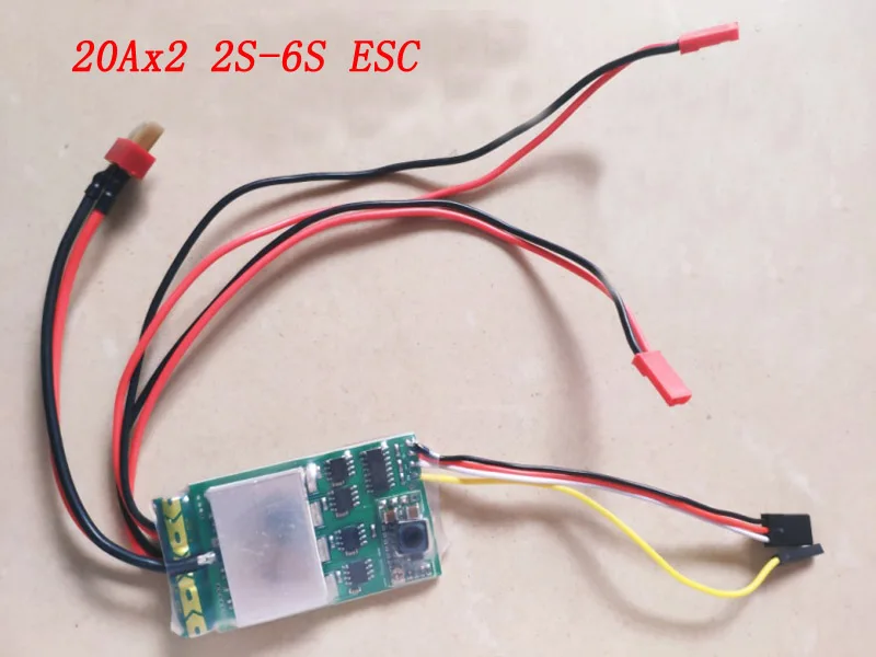 1 шт. 2 S-6 S 20Ax2 двухсторонний матовый ESC 12 В 15 в 18 в 24 В 20A двунаправленный регулятор скорости для RC DIY танки дифференциальная скоростная лодка