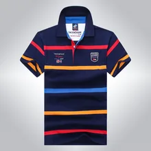 Мужская одежда, брендовая футболка Tace Shark, Мужская Повседневная Деловая летняя футболка, полосатая футболка с отворотом, Мужская футболка с коротким рукавом и вышивкой