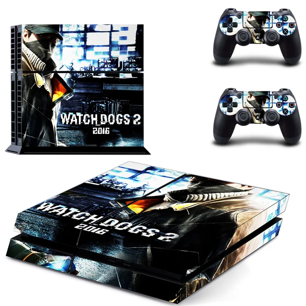Для Sony Watch Dogs Play Station 4 ps4 наклейка на кожу одна консоль две наклейки геймпады