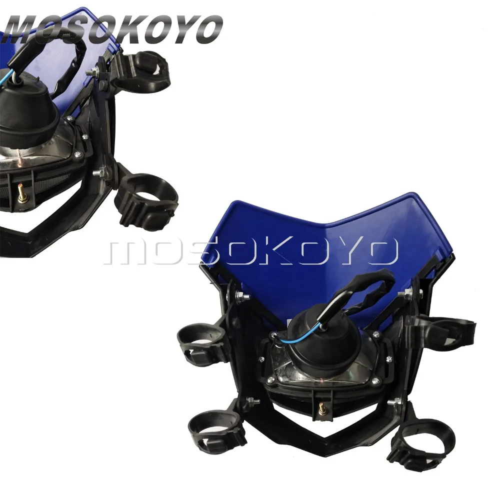 Черный Байк фары для мотокросса H4 головной светильник для Kawasaki KLX450R Yamaha WR450 WR250 TTR KTM SX EXC