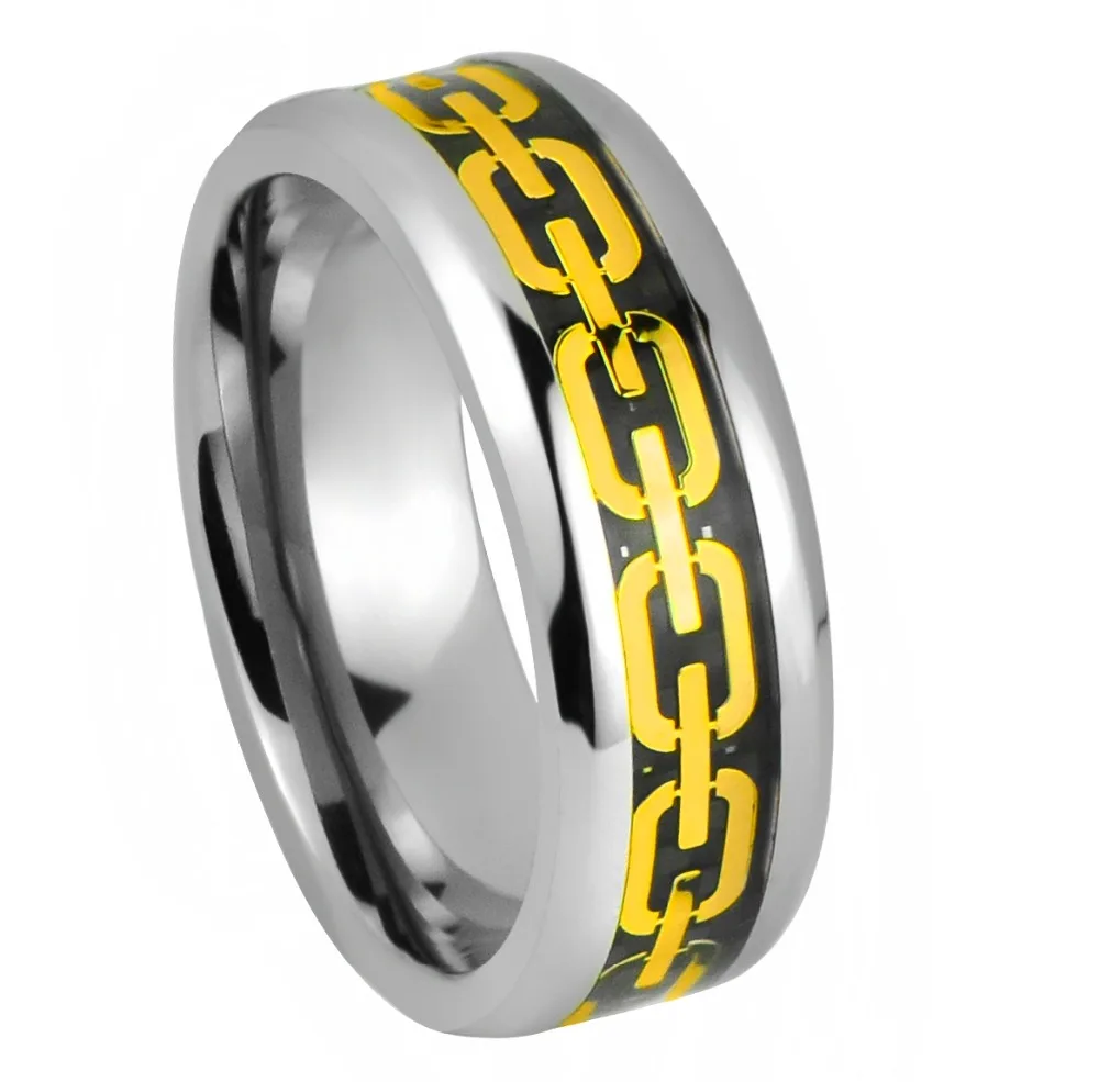 

Gold Carbon Fiber Inlay Titanium Width 8mm /TIRN0017W8P