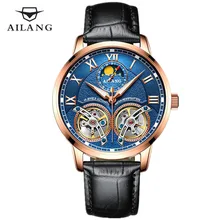 AILANG Casual Fashion Tourbillon Watch Men Waterproof Luxury Brand Mechanical Watches Relogio masculino Clock Gold Wristwatch ailang brand men s business deluxe yingang mechanical 5 point small seconds date light men s fashion casual watch