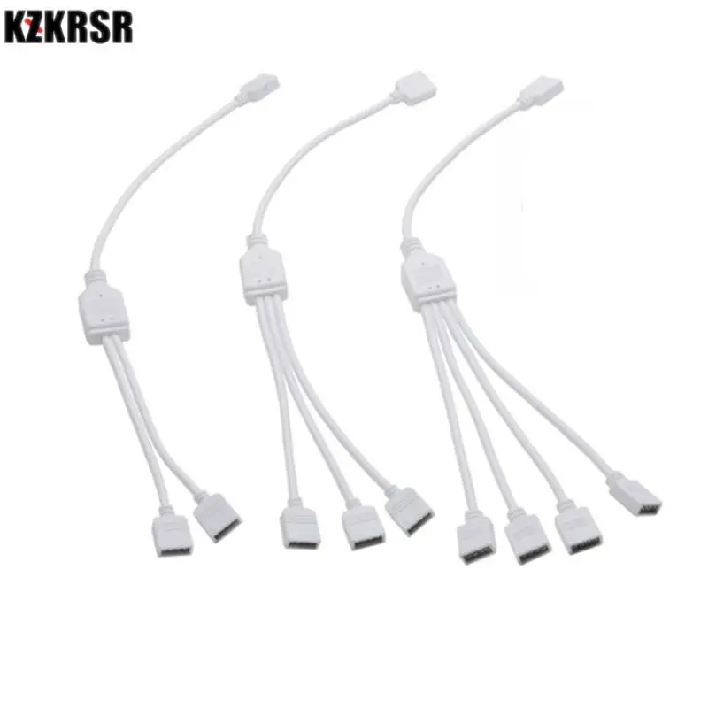 

4 Pin/5 Pin 1 to 2 3 4 Female Splitter Connector Cable Adapter For SMD 5050 3528 RGB/RGBW LED Strip Light Connector Wire