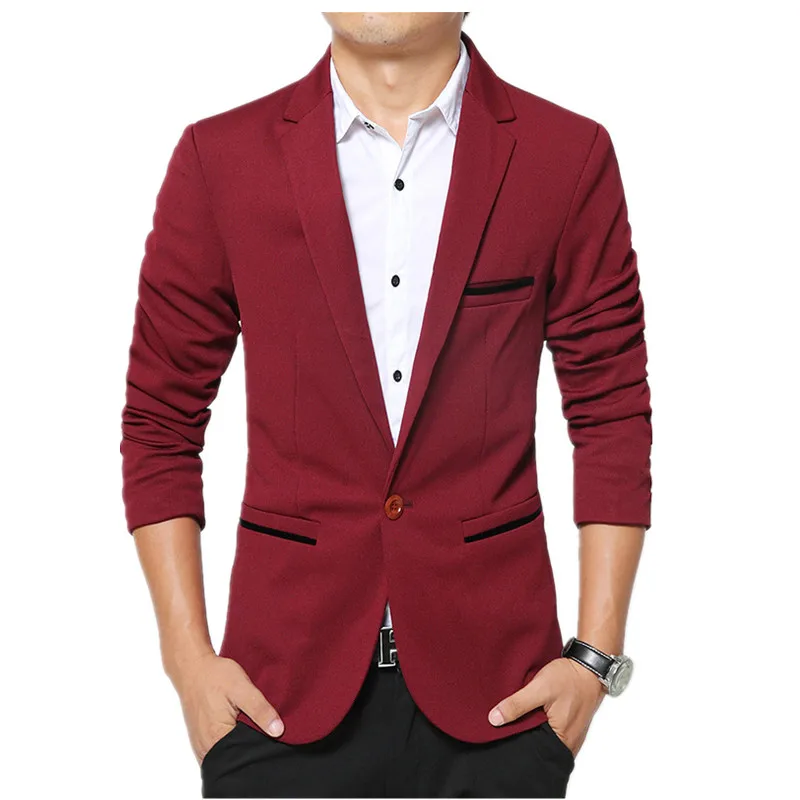 BOLUBAO мужские s& Блейзер Костюмы Куртка Пальто осенние мужские удобные Пиджаки Костюм Свадебные Мужские официальные костюмы - Цвет: Wine Red