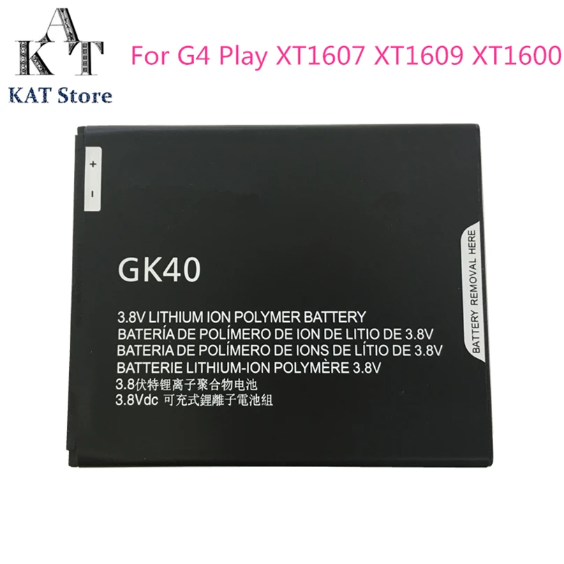 

KAT GK40 2685mAh Phone Battery Replacement For Motorola Moto G4 Play XT1607 XT1609 XT1600 Batteries Best After-sales service