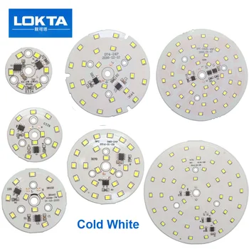 

10PCS/LOT LED Power PCB Board Plate 3W 5W 7W 9W 12W 15W 18W Circle Lamp smd chip light beads for diy downlight ceilinglight