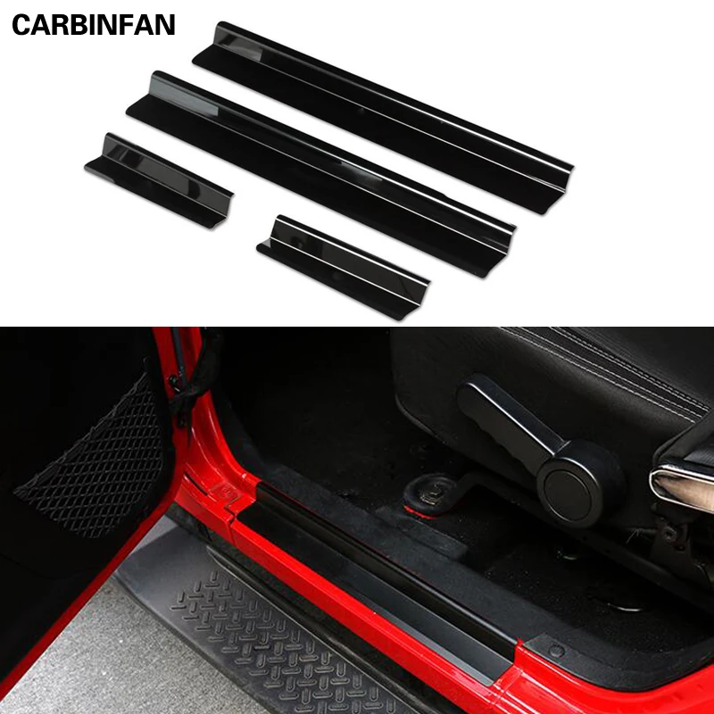 

ABS Door Sill Entry Guards Strips Non-slip Scuff Plates Protectors Cover Trim Kit For Jeep Wrangler 07-17 JK 4DR 2DR