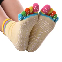 Женские носки для йоги, цветные, пять пальцев, стиль, нескользящий дизайн для фитнеса, танцев, упражнений, натуральный хлопок, тонкий материал, SCL171