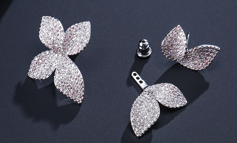 ZAKOL новые модные роскошные серьги-гвоздики с бабочкой AAA кубическим цирконием, с большим цветком, для женщин, вечерние, подарки FSEP2078