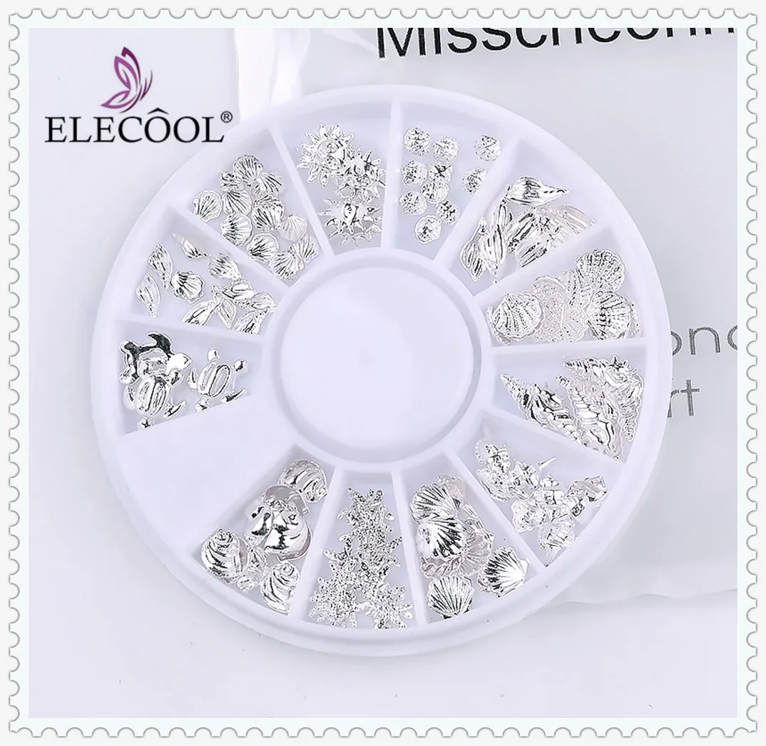 ELECOOL 2/1 шт. Серебряная океанская заклепка металлическая искусственная Смешанная