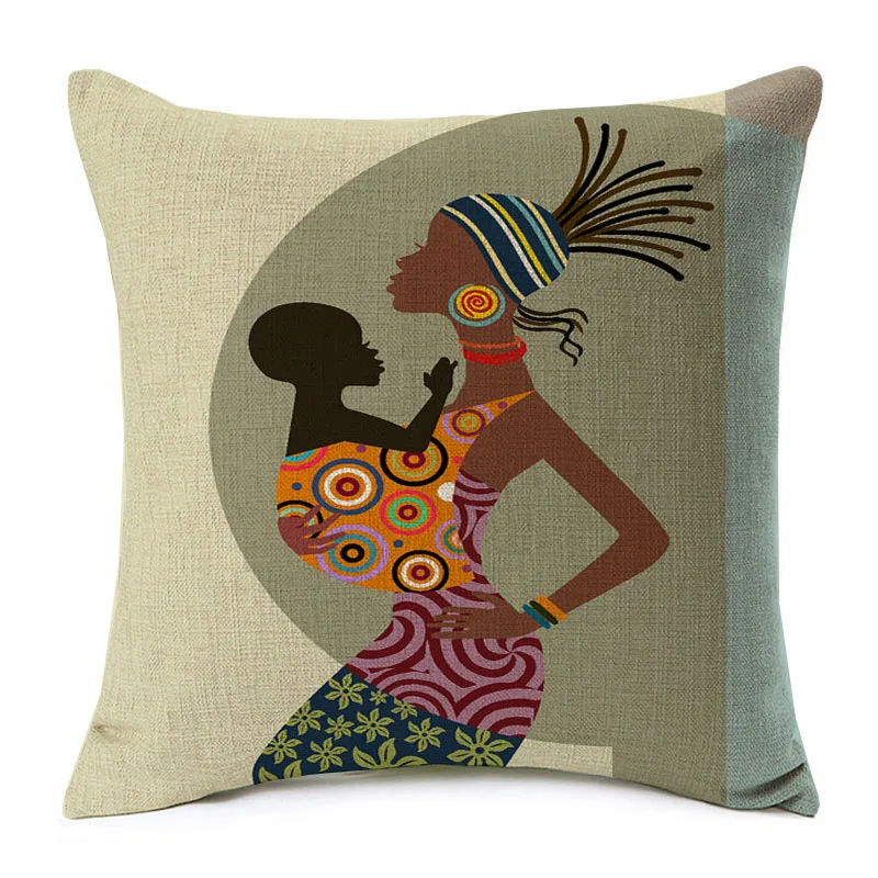 Африканская леди танцующий Диван Декоративные подушки Чехлы Африка символы Современное украшение искусство белье Чехлы для подушек украшения в спальню - Цвет: 14