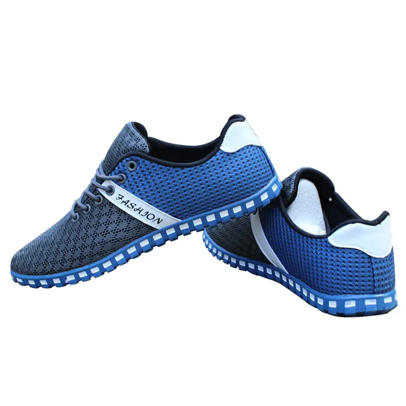 Летняя повседневная обувь из сетчатого материала Мужская однотонная удобная на