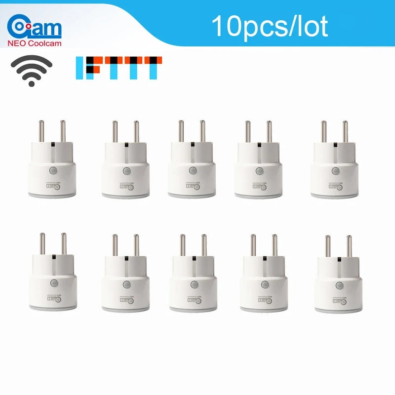 

Coolcam 10PCS/LOT WIFI Smart Socket EU Plug Smart Timing Socket Wireless Outlet control Function Plug for Smart Home Automation