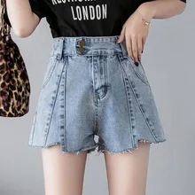 AudWhale летние джинсовые шорты для женщин с высокой талией хлопковые прямые джинсовые шорты повседневные женские хлопковые шорты