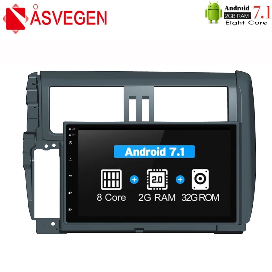Asvegen автомобильный стерео радио для Toyota Prado 2010-2013 Android 7 1 Восьмиядерный Авто Аудио