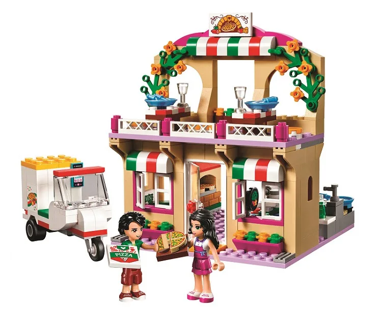 

Bela 10609 Friends Series 310pcs The Heartlake Pizzeria Model Building Blocks Educational Gifts For Kids Gifts Compatible 41311