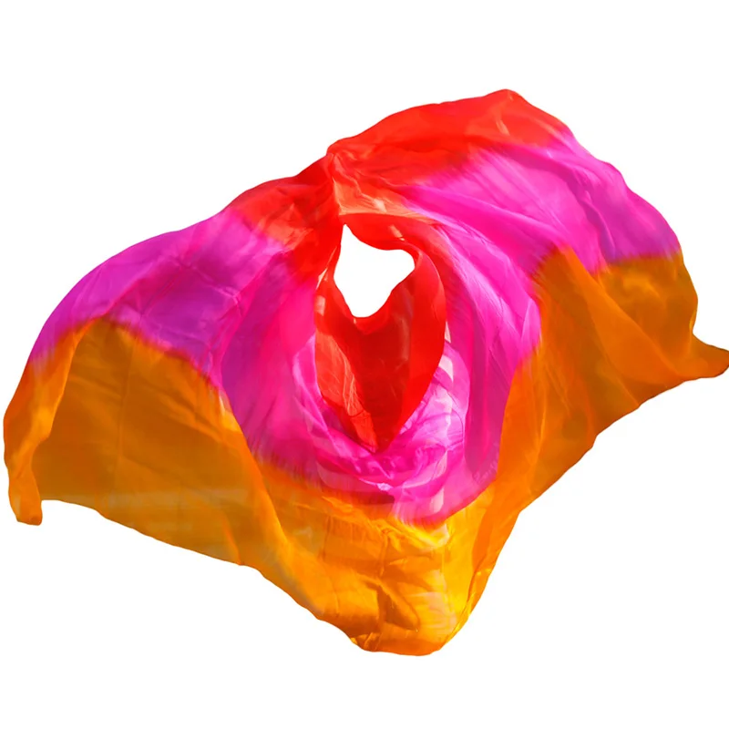 Женский танец живота вуаль новейший чистый шелк костюм для танца живота танцевальный шарф шелковая вуаль для тренировок сценическое представление - Цвет: as picture