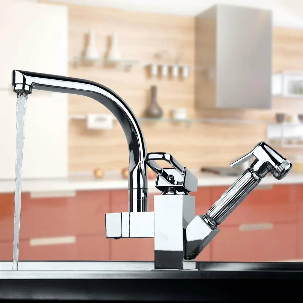  KEMAIDI Solid Brass Kitchen Mixer taps hot and cold Kitchen Tap Single Hole Water Tap Kitchen Fauce - 32776855308