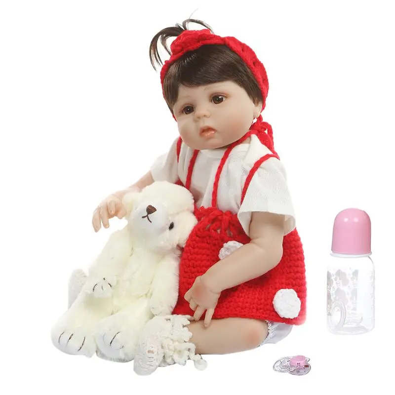 

19 Inch Reborn Doll Realistic Silicone Vinyl Newborn Baby Toy Girl Princess Clothes Lifelike Handmade Birthday Gifts