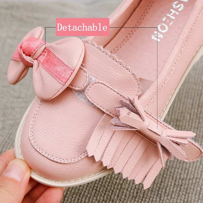 Bakkotie Autumn Kids Sweet Pink Dress Shoes New Baby Girls Genuine Leather Loafers Princess Fashion Black Pu Leather Shoes