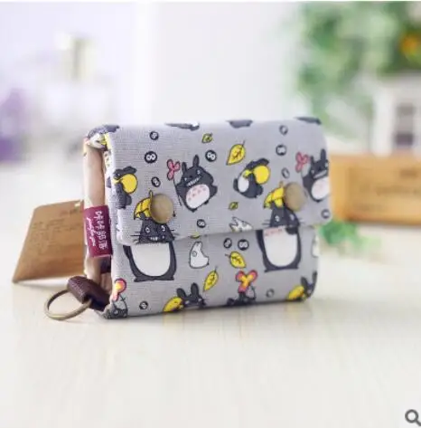 totoro Холщовый женский кошелек с мультяшным принтом, дамская сумка для ключей, сумки для карт, Женский чехол, carteira bolsa feminina bolso mujer, для детей, девочек - Цвет: totoro