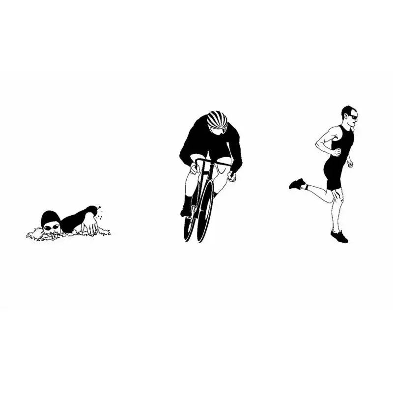 DCTAL Triathlon Sticker Logo Name Swimmer Decal Swimming Posters Vinyl Wall Decals Pegatina Decor Mural Swim Sticker