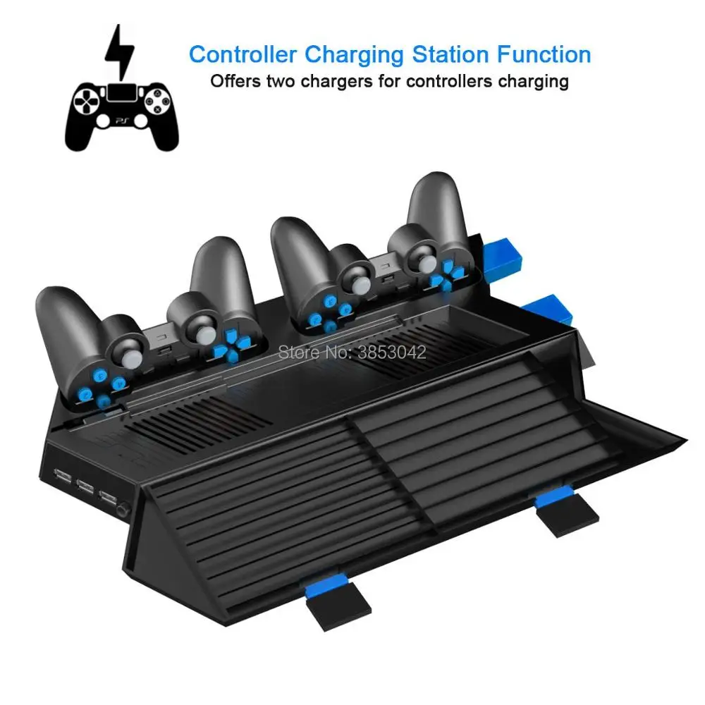 PS4 Slim Pro вертикальная подставка кулер охлаждающий вентилятор двойной контроллер зарядное устройство зарядная док-станция игровая станция PS 4 игры аксессуары