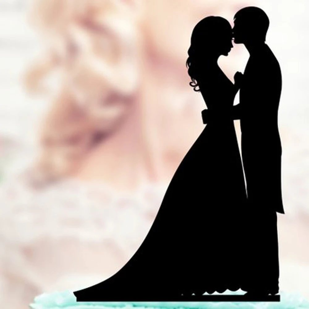 Wedding Cake Topper ,Bride and Groom Silhouette Cake Topper ,Commemorative Cake Topper ,Wedding Party Decoration Supplies