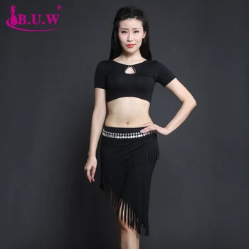 

2018 New B.U.W branded Women's belly dance set costume belly dancing clothes bellydance Top+skirt suits 8233