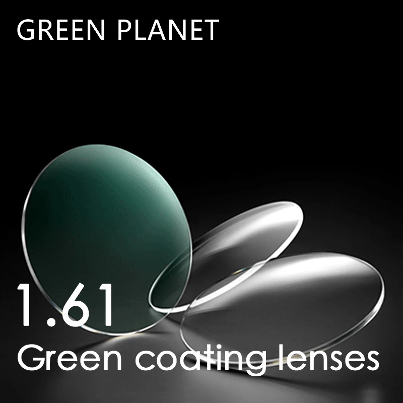 1.61 Index Green Coating Aspherical Glasses Lens Prescription Anti UV