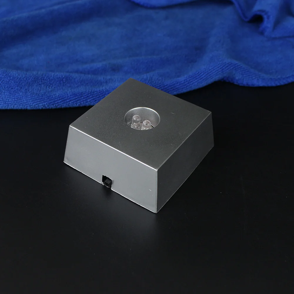 

Small Square LED Plastic Light Base Support Crystal Cube Stand For Display Home Decoration