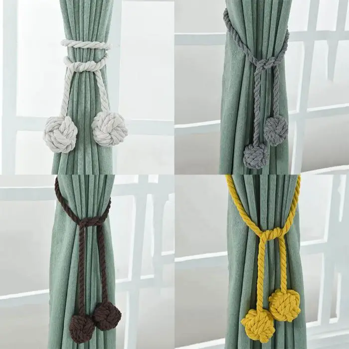 2 предмета Шторы Туфли с ремешком и пряжкой веревка для оттяжки шары для украшения прочный для дома Спальня DC120