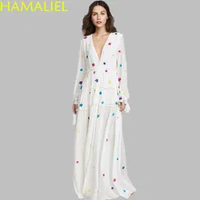 Женское шифоновое платье макси HAMALIEL подиумное белое в стиле бохо